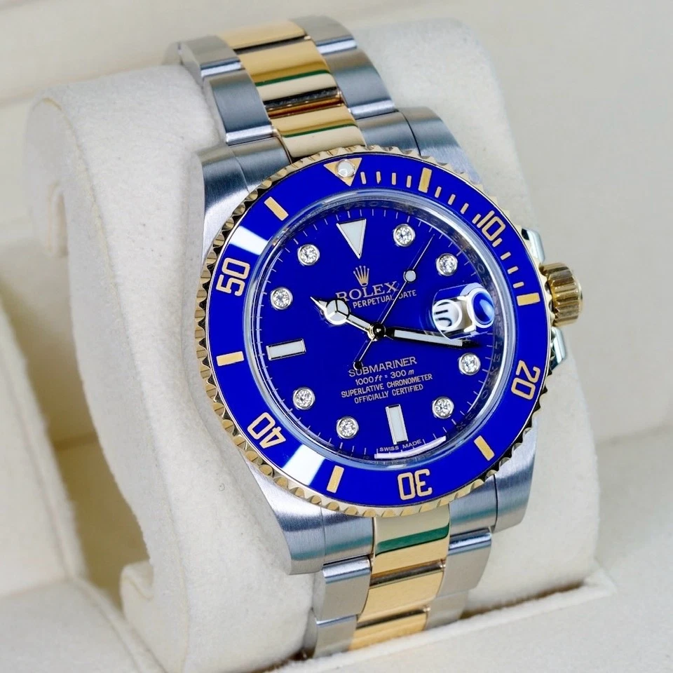 Rolex Submariner Date 116613LB Azul Serti Dos Tonos Oro Amarillo y Acero 40mm 2011 Foto 4 de 4