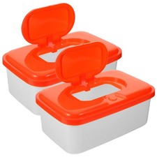 2 Pcs Wipe Box Wipes Dispenser Plastic Travel Moist Tissue Container for Baby