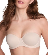 Victoria's Secret Pink Wear Everywhere Strapless Push Up Bra, Beige, 38B
