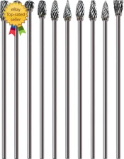 10Pcs Long Carbide Burr Set 1/8" Shank Total L 4.4" Compatible with Dremel Die G