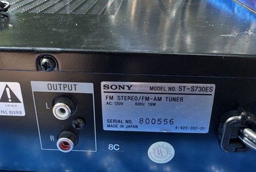 Sony ST S730 ES Stereo Tuner Tested Working Am Fm Tuner Loop Antenna Faux Wood - Picture 10 of 16