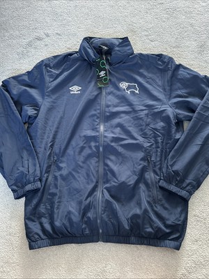Derby County Men's Training Lightweight Rain Jacket Large UK