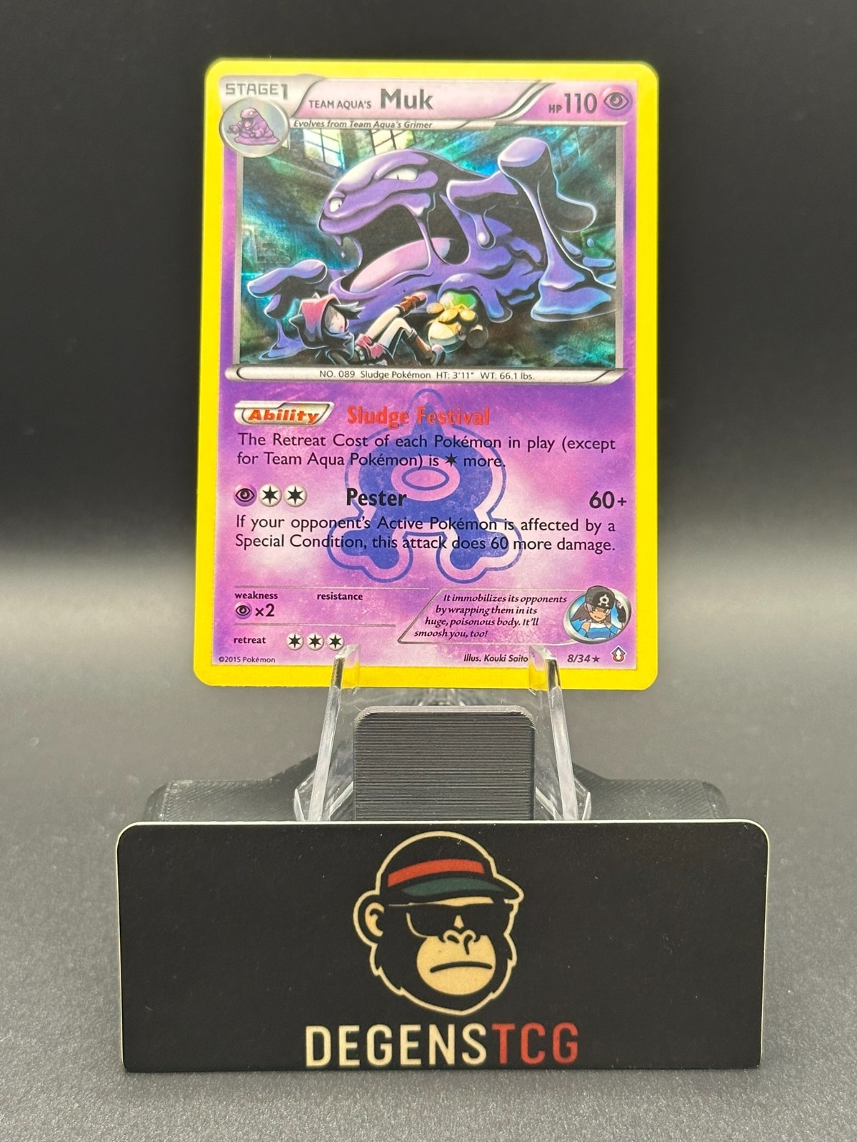 Team Aqua's Muk 8/34 Double Crisis Holo (nm/lp)