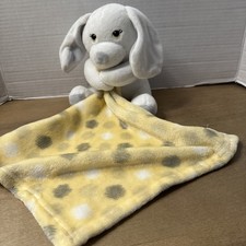 Little Beginnings Lovey 7" Puppy Dog Plush Attached Yellow Gray Security Blanket