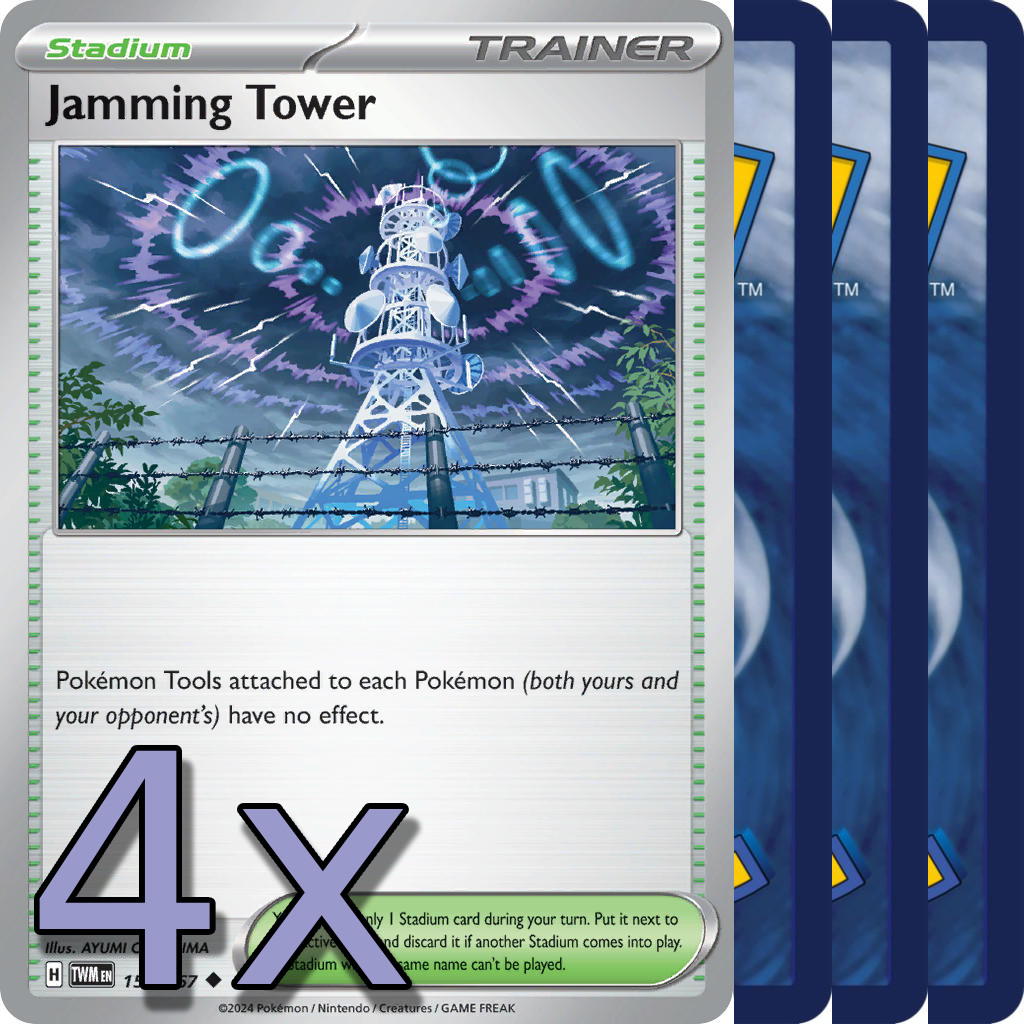4x Jamming Tower - NM Playset - Trainer x4 - Pokemon TCG