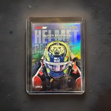 2025 Topps Chrome Formula 1 F1 RC Oliver Bearman Helmet Collection Refractor