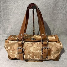 COACH Satchel Bag Chelsea Signature Turn Lock Brown Authentic From Japan