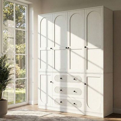 Armoire Wardrobe Closet w/ Drawers, 72'' Clothing Storage Cabinet, Large Capacity