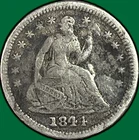 1844-P Seated Liberty Half Dime — photo from another recent sale