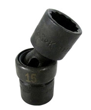 SK Tools 33435 - 3/8 Drive 12 point Metric Swivel Socket 15mm *MADE IN THE USA*