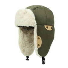 Unisexe Hiver Bonnet Chapeau Russe Doublé Chaud Protège-oreilles pour Plein Ski