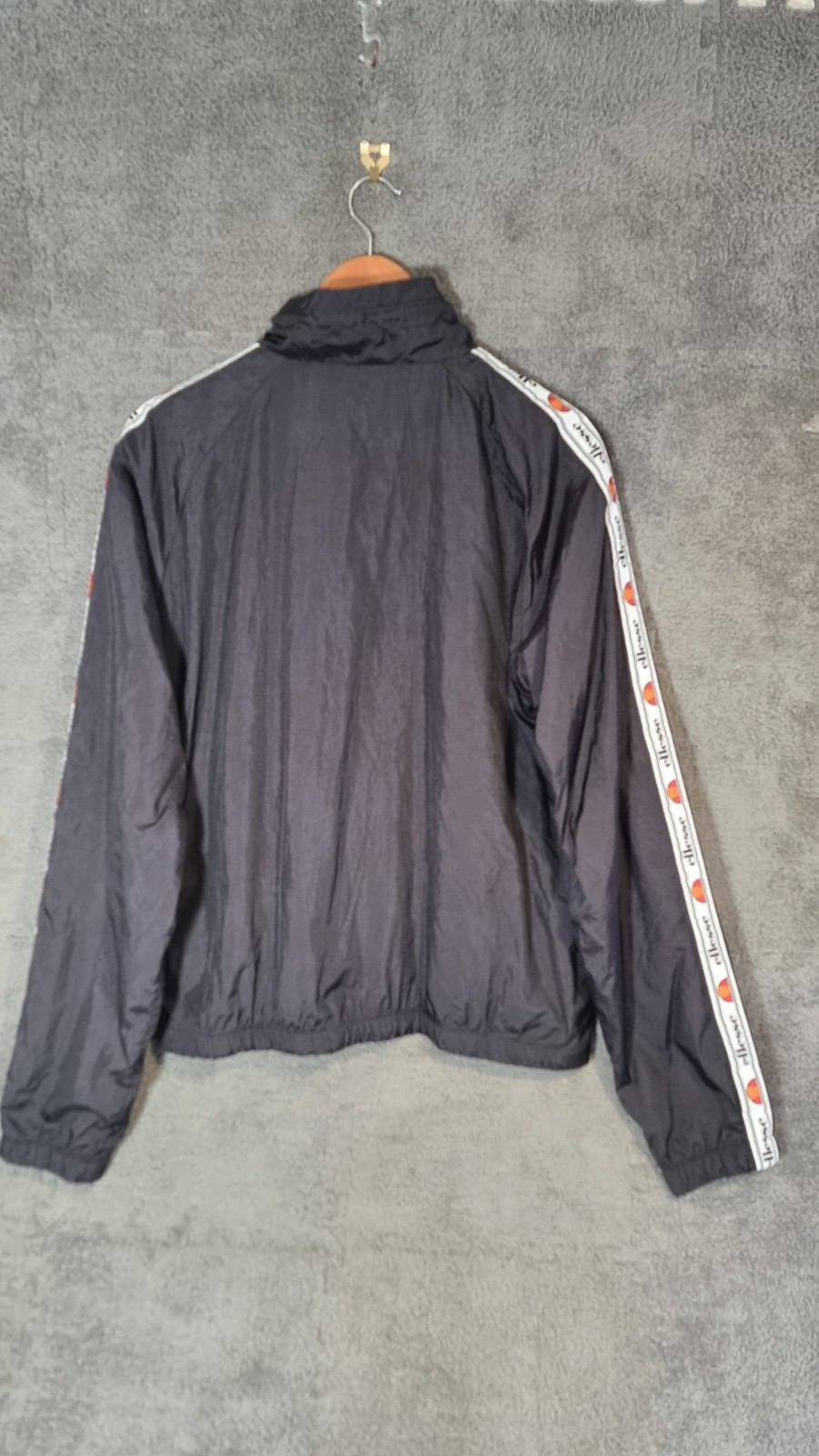 Ellesse Women's Track Jacket UK 16 Black White Pink Logo Tape Full Zip Pockets image 7