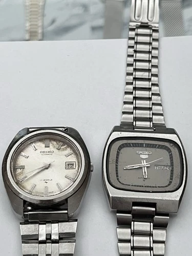 Lot Of 2 Vintage Seiko 7005-7031,6309-5080 Ticking A Few Sec For Part Or Repair