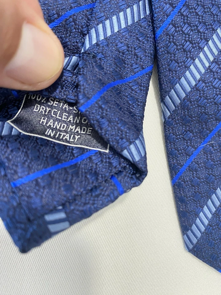 ITALO FERRETTI 0017 Blue Striped Silk Men’s Tie Made In Italy 🇮🇹 Foto 2 de 4