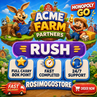 Monopoly_Go Acme Farm Partner Event RUSH Full Carry 80K Points Fast Completed