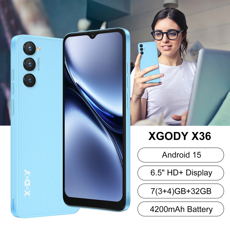 Neu Smartphone Android 15 Handy Ohne Vertrag Dual SIM 7GB+32GB 4G 2025 6,5"/5,5" - Bild 2 von 4