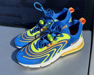Nike Air Max 270 React ENG Solar Blue Volt Orange CD0113-401 Men s Size 13