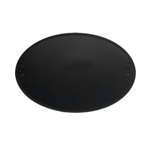 Set of 4 Faux Leather Oval Placemats Bowl Cup Non-Slip Heat Insulation Pads Mats - Picture 2 of 9