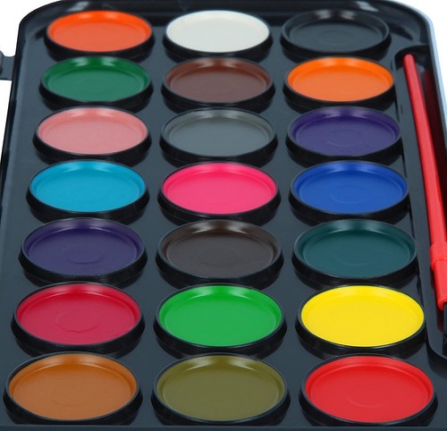 WATERCOLOUR PAINT BLOCK SET & BRUSH MAJOR ARTIST WATER COLOUR PAINT TIN BRUSHES - Picture 30 of 45