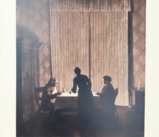 Alte Farbautotypie, Heinrich Reifferscheid, Abendbrot, Kunstwart 1909, Rarität