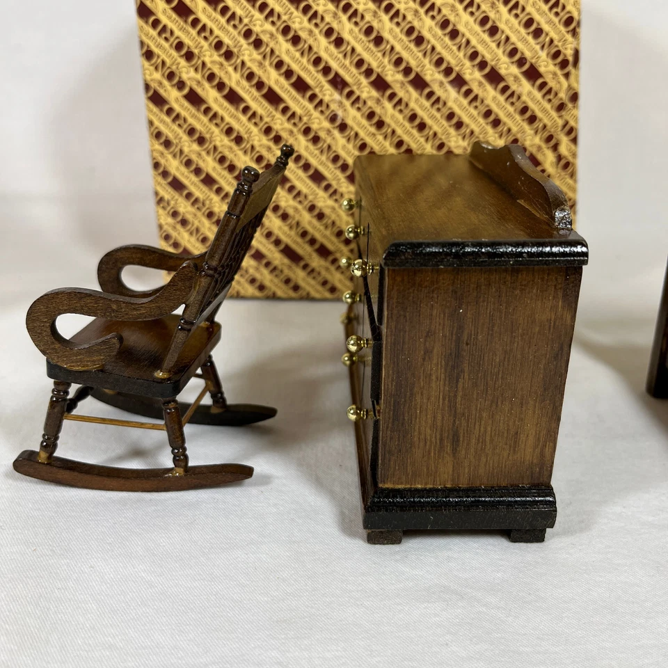 Concord Miniatures Doble Cama Cómoda Mecedora NUEVO NOS Juego de Dormitorio Madera L Foto 3 de 4