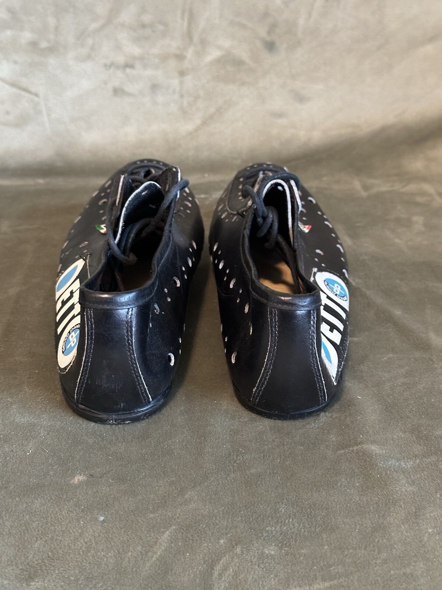 VINTAGE Detto Pietro Cycling Shoes Leather Black Mens Size 38 | eBay