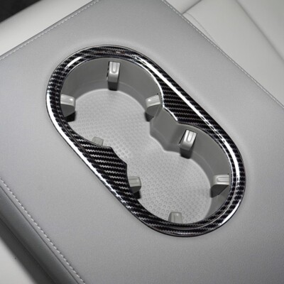 For Audi A3 8Y 2021 2022 Car Rear Water Cup Holder Frame Carbon Fiber Color Trim