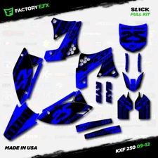 Black Blue Slick Racing Graphics Kit fits 09-12 Kawasaki Kxf250 Sticker Kxf 250