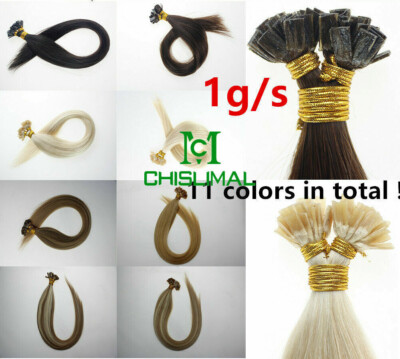 9A 35-75cm Pre Bonded Flat Tip Keratin Remy Human Hair Extensions 1G blonde Hair