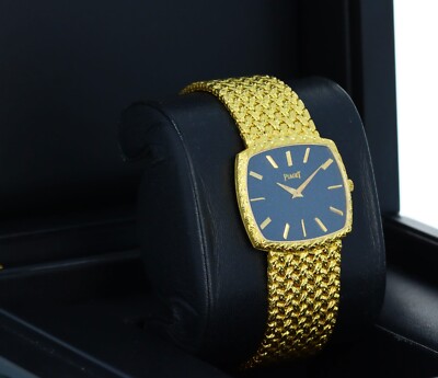 Piaget Vintage Jumbo Blue Lapis Lazuli Stone Dial Circa 1970s 18kt