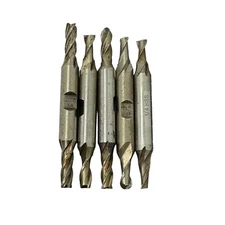 Lot of 5 Double End Mills 1/4" HSS UK , Quinco , Y.G.-1 Tool Company