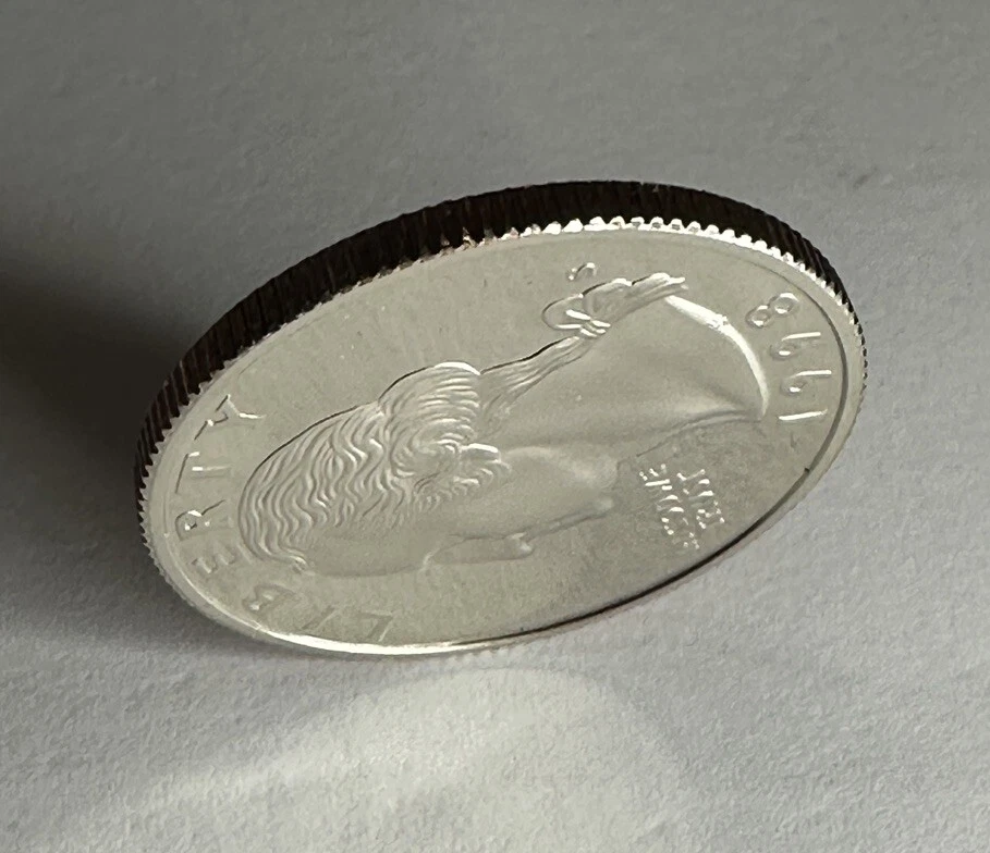 1998-S Washington GEM PROOF Quarter 25Cent Coin from US Mint Proof Set Very Nice - Image 3 of 4