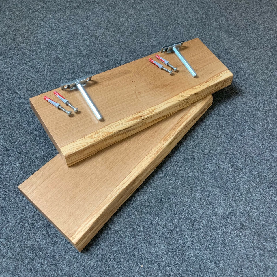 Wandboard Eiche Wild Massiv Holz mit Baumkante Regal Board Steckboard Steckregal - Bild 2 von 4