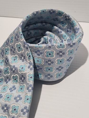 Hardy Amies Blue Floral 100% Silk Mens Classic Neck Tie Made in Germany - Picture 4 of 6