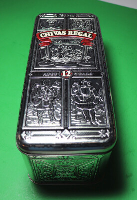 Vintage Chivas Regal Silver Tin Box 11'' x 5 x 4.5