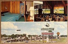 Adel Georgia Green Frog Restaurant Motel Interior MultiView Postcard c1960