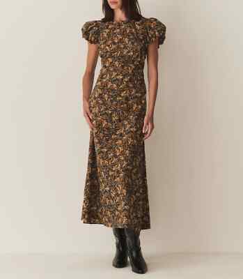Doen Narcissus Damen Blumenmuster Baumwoll Maxi Kleid S