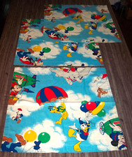 Vintage Walt Disney WINDOW CURTAIN SET w/ VALANCE Dumbo Mickey Goofy Chip Dale