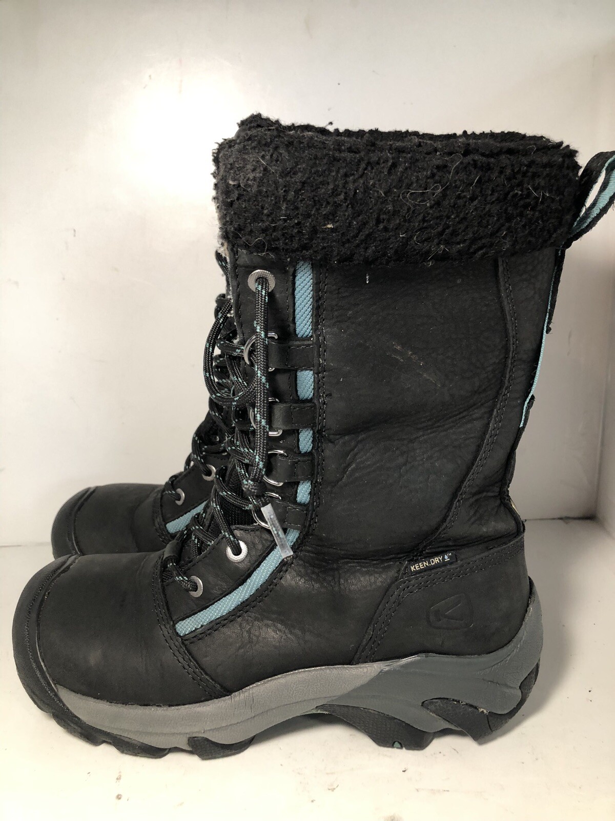 Stivali da neve Keen Hoodoo impermeabili isolati in pelle marrone donna 7 5