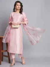 Women Indian Pakistani Kurta Pant Dupatta Set Designer Salwar Kameez Kurti Set