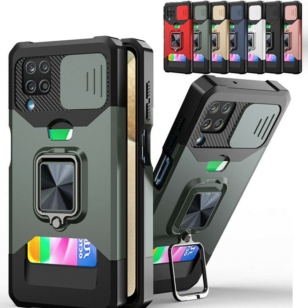 Shockproof Google Pixel 7A Case with Card Holder & Ring Stand Camera Cover