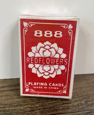 888 Redflowers Playing Cards SEALED Red Flowers China Chinese Red