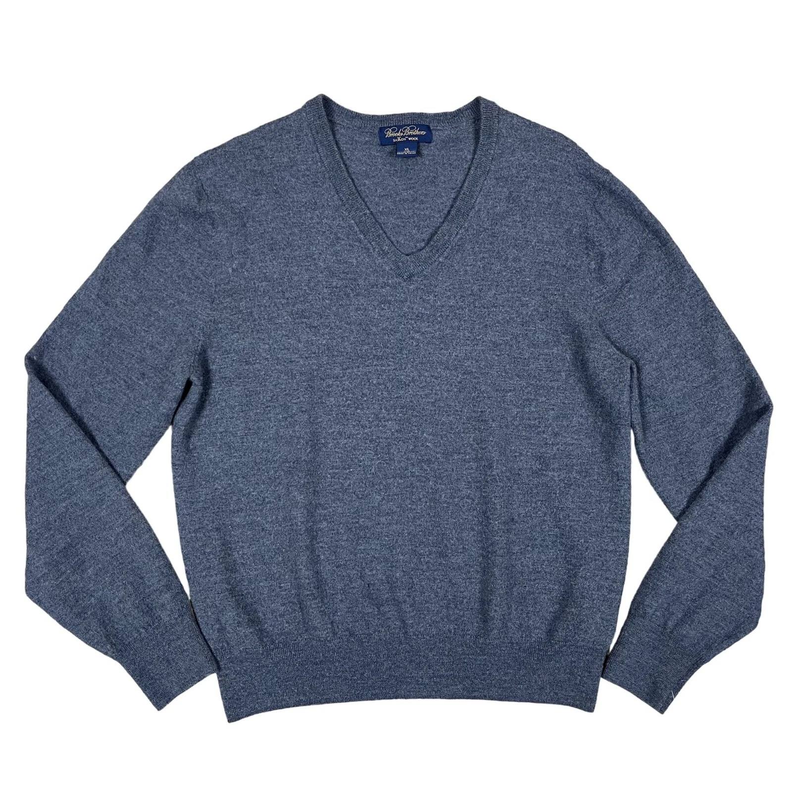 Brooks Brothers Sweater Mens XL 100% Saxxon Wool Grey V-Neck
Opens in a new window or tab