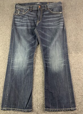 SILVER JEANS Zac Mens Regular Fit Bootcut Jeans Size 38x30 Blue