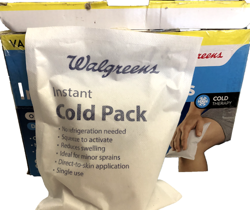 Walgreens Instant Cold Packs - Portable Pain Relief - Single Use 6PK Open Box