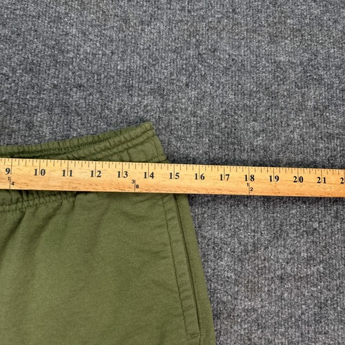 Champion Fleece Sweat Shorts Mens Size Medium Olive Green Cargo Pockets - Picture 6 of 9
