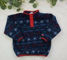 VTG OshKosh Kids 1/4 Button Toddler Fleece Sweater Size 4 Made in USA