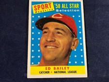F4-39 BASEBALL CARD - ED BAILEY SPORT MAGAZINE - 1958 TOPPS - CARD #490