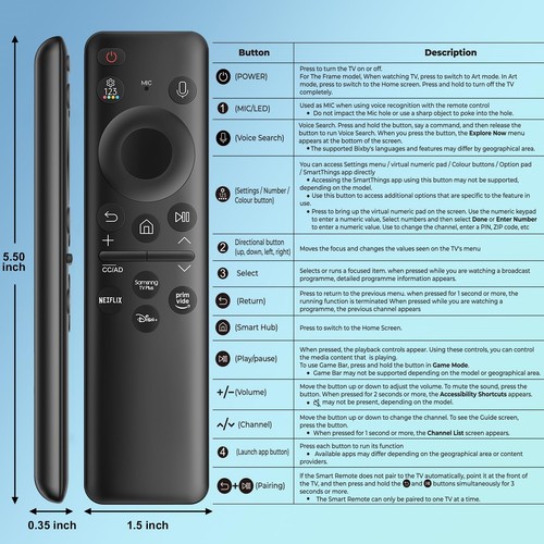 BN59-01432A Solar Remote for Samsung TVs Neo QLED 8K UHD with 4 Shortcuts - Picture 7 of 7