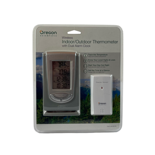 Oregon Scientific Indoor / Outdoor Thermometer Dual Alarm Clock RAR188